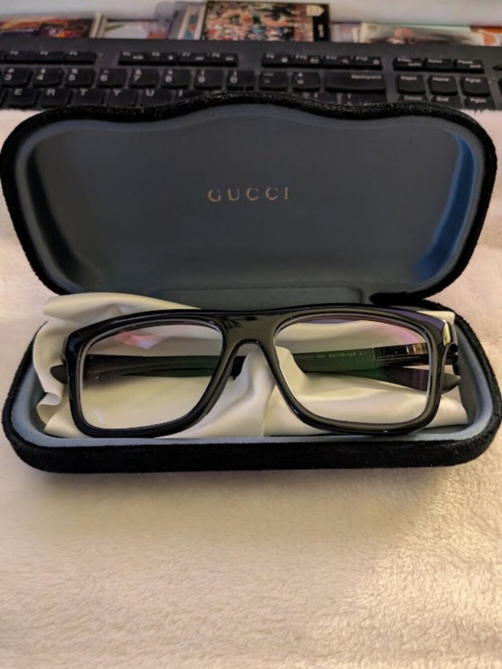 Black GUCCI Square Eyeglasses w/ Case Like New